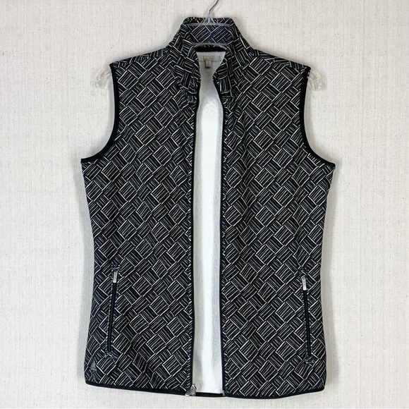 Adidas Women's Full Zip Geometric Print Faux Fur Lined Golf/Athletic Vest-Size S - Picture 7 of 16